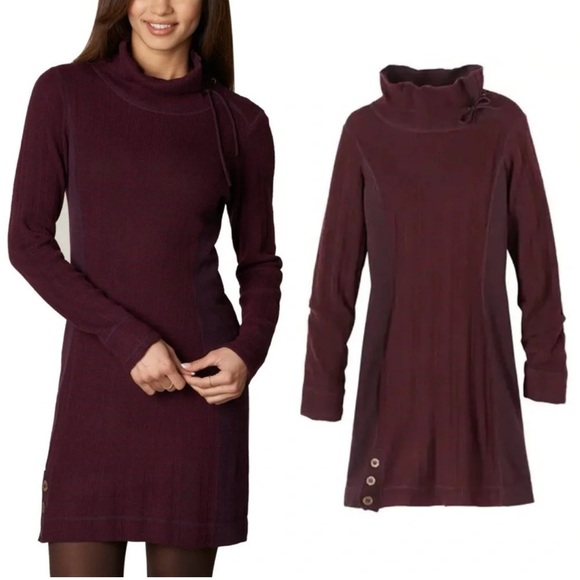 prAna Women's Wool Blend Kelland Tunic Dress Longsleeve High Meck in Bur… - Picture 1 of 9
